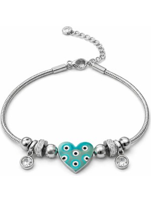 Çağ Moda Aksesuar Kalp Model Çelik Bileklik