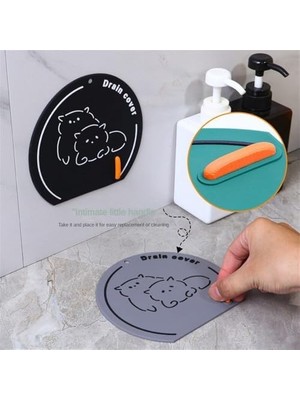 Pucutun Banyo ve Mutfak Lavabo Koku Önleyici Gider Koruyucu Silikon Sızdırmaz Ped 1 Adet Mavi