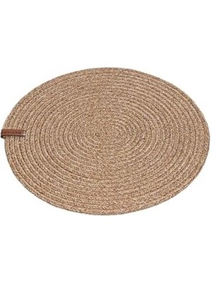 Pucutun Cesta Amerikan Servis El Yapımı Pamuklu Natural Jüt Örme Düz Supla 37X37CM 9028 37 x 37 Natural