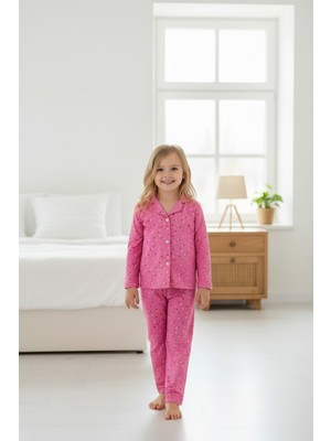 Arn Homewear Kalp Desenli Pembe Kız Çocuk Pijama Takımı