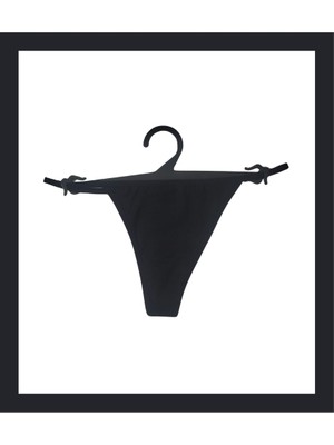 Zarvia %95 Pamuk Siyah Esnek Rahat Kadın Iç Çamaşırı Tanga