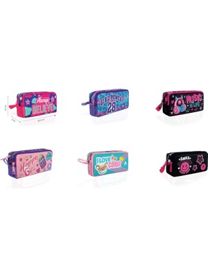 Pucutun Junior Kalem Çantası Kız Çift Göz, Asorti