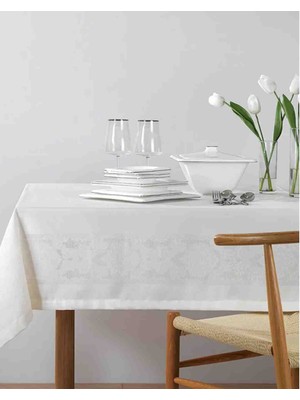 Çapa Home Leke Tutmaz & Su Geçirmez Jumbo Jakarlı Dertsiz Masa Örtüsü 160X220 cm