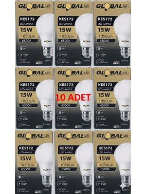 Global 15 Watt LED Ampul (Beyaz) 6500K (10ADET)