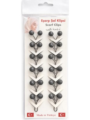 Vipfoni Gül Şeklinde Eşarp Klipsi, Eşarp Iğnesi 12 Adet