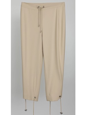 Sentez Bej Renk Paçası Kapsüllü Şalvar Pantolon