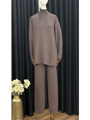 Nuss NS-26K1353-K Kahve Renk Pantolonlu Triko Takım