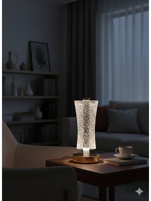 Dodomar Şarjlı Dekoratif Camlı Masa Lambası - 3 Modlu LED Aydınlatma