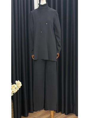 Nuss Siyah Renk Pantolonlu Triko Takım