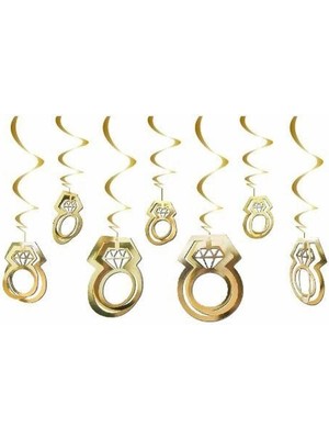 Dodomar Asmalı Tavan Sarkıt Süsü 3D Yüzük Gold 10 Lu