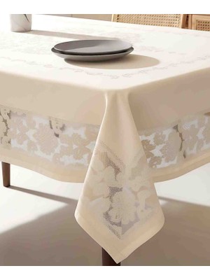Çapa Home Leke Tutmaz & Su Geçirmez Jumbo Jakarlı Dertsiz Masa Örtüsü 160X220 cm