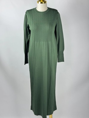 Nuss Zümrüt Renk Triko Elbise