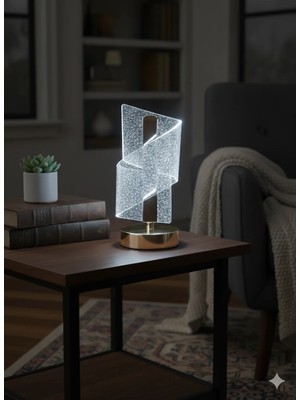 Dodomar Şarjlı Dekoratif Camlı Masa Lambası 3 Modlu LED Aydınlatma
