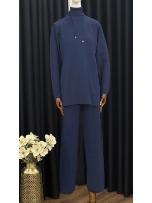 Nuss Lacivert Renk Pantolonlu Triko Takım