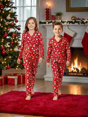 Arn Homewear Penguen Desenli Çocuk Pijama Takımı