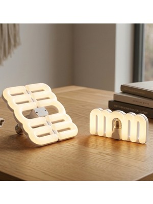 30W Katlanabilir Flower LED Ampul - 2700 Lümen Beyaz Işık 6500K E27 Duy Ampul