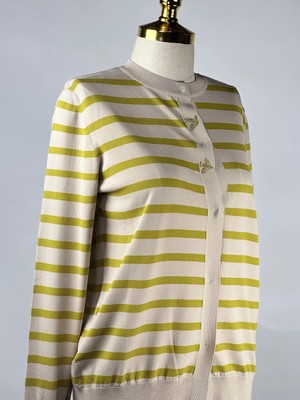 Ghisa Taş Renk Asit Çizgili Hırka