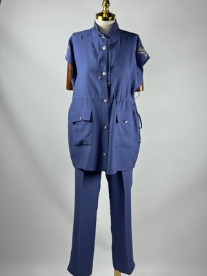 MY312 Indigo Renk Omzu Taşlı Takım