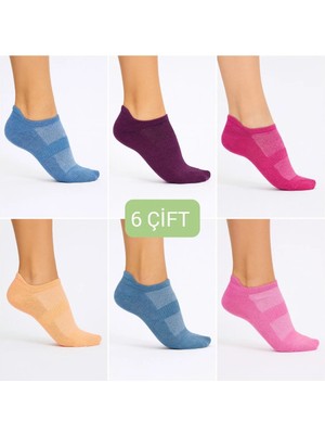 Özpek Giyim Kadın Fileli Renkli Patik Çorap- 6'lı-12'li