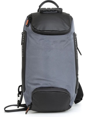 Necati Çanta Şifreli Güvenlik, Dayanıklılık ve Su Geçirmezlik Çok Fonksiyonlu Göğüs Çantası Gri