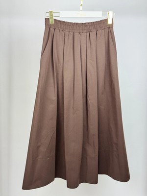 Sentez Kahve Renk Ely Beli Lastikli Etek