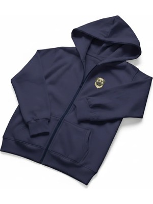 Muhtar Store Erkek Kangal Baskılı Oversize Fermuarlı Hoodie