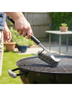 Greathings Mangal Izgara Temizleme Fırçası – Paslanmaz Çelik Telli, Uzun Saplı Grill Temizlik Aparatı Mangal Temizlik Fırçası