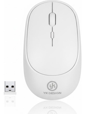Greathings Beyaz Renkli Ergonomik Sessiz Kablosuz Mouse – USB Alıcılı, Ofis ve Oyun Için Konforlu Bilgisayar Faresi MS6310