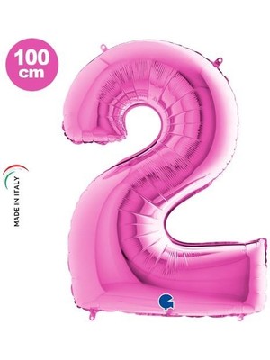 Dodomar 2 Rakam Folyo Balon Pembe 40INC 100CM
