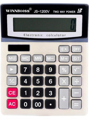 Greathings 12 Haneli Geniş LCD Ekran, Pilli Büyük Düğmeli Hesap Makinesi
