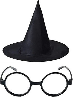 Twin Store Harry Potter Büyücü Şapkası ve Harry Potter Büyücü Gözlüğü Siyah Renk