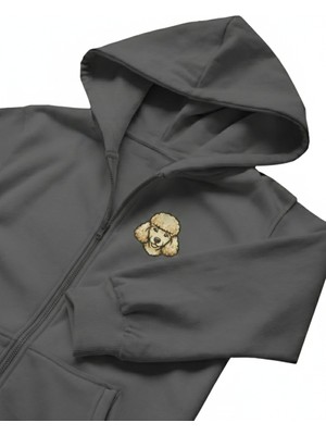 Muhtar Store Erkek Poodle Baskılı Oversize Fermuarlı Hoodie