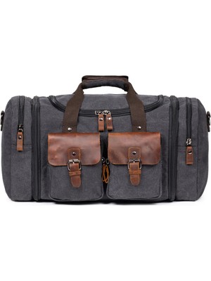 Necati Çanta Çift Körük Kanvas Seyahat ve Spor Çantası