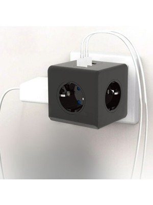 Greathings Isıya Dayanıklı Termal Akım Korumalı ve Çocuk Korumalı 3 Priz Girişli 3 USB Girişli Küp Priz