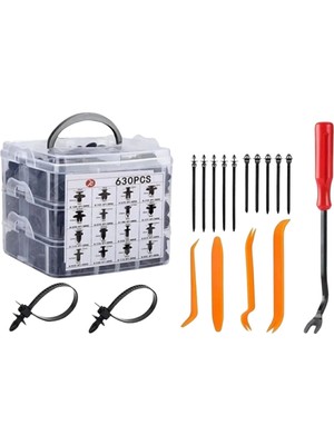 Greathings 630 Adet Trim Klips Seti – Oto Panel, Kapı Döşeme, Tampon ve Pervaz Için Evrensel Raptiye Bağlantı Elemanları