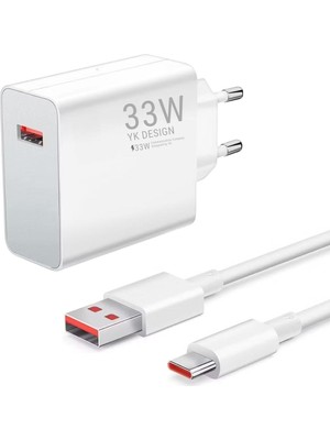 Greathings 33W Hızlı Şarj Adaptörü – Type-C Kablolu, USB Çıkışlı, Akıllı Şarj Destekli Duvar Tipi Şarj Cihazı