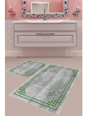 Mabeba Tekstil Dijital Baskı Yıkanabilir Kaymaz Taban Modern Banyo Paspası