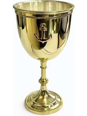 Hediye Sandalı Çapa Kabartmalı Pirinç Görünümlü Dekoratif Kadeh