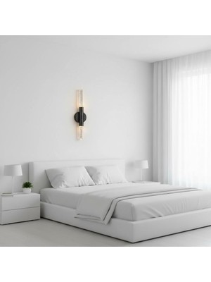 Elizim Home Lighting Su Damlası Ledli Siyah Şarjlı Aplik