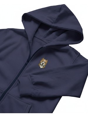 Muhtar Store Erkek Pitbull Baskılı Oversize Fermuarlı Hoodie