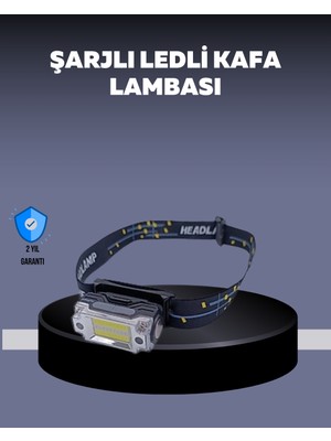 OEMTR USB Şarjlı Mini LED Kafa Feneri 50M Odak 150M Geniş Aydınlatm