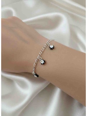 LuArte Sevimli Dostlar Üçlü Penguen Figürlü Zincir Bileklik