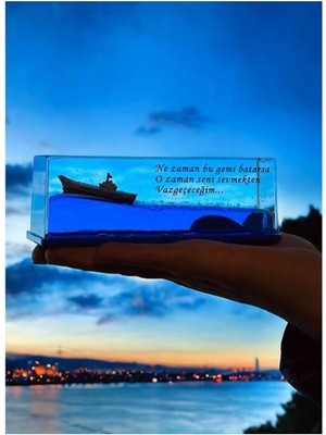 Keyfim Shop Kişiye Özel Yazılı Batmayan Aşk Gemisi Sevgiliye Hediye