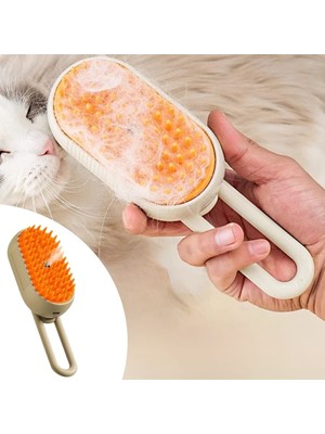 Greathings  Saplı Su Püskürtmeli Kedi Köpek Fırçası Masaj Etkili Tüy Toplama Tarağı