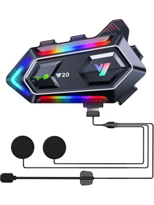 Greathings Y20 Motorsikletler Için Kablosuz Bluetooth Kulaklıklı – Suya Dayanıklı, Uzun Ömürlü Batarya, Gürültü Engelleme Özellikli Kask Kulaklığı