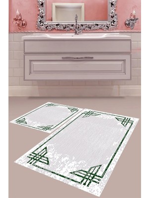 Mabeba Tekstil Dijital Baskı Yıkanabilir Kaymaz Taban Modern Banyo Paspası