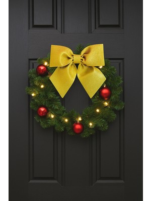 Dodomar 25×25 cm Altın Simli Eva Fiyonk – Büyük Boy Yılbaşı Ağaç ve Dekor Süsleme Modeli