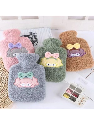 Greathings  1 Litre Polar Peluş Örgülü,kurdeleli Saçlı Kız Model Sıcak Su Torbası