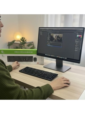 Greathings Kablosuz Q Klavye Mouse Seti Rahat Yazım, Sessiz Tuşlar, Ofis ve Ev Kullanımına Uygun Set YK7100