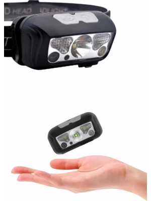 OEMTR Sensörlü Şarjlı Type-C Şarj Işıklı Kafa Lambası Kamp Lambası